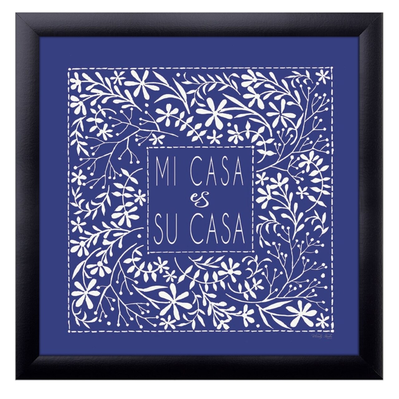 12" x 12" Mi Casa es Su Casa Framed Wall Art, Contemporary Home Décor, Glass Facing and Hanging Hardware Included